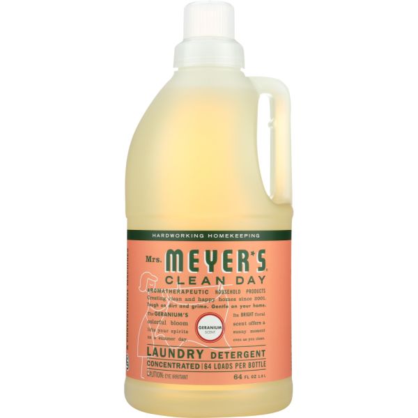 MRS. MEYER'S: Clean Day Laundry Detergent Geranium Scent, 64 oz