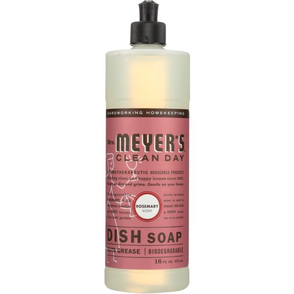 MRS. MEYER'S: Clean Day Liquid Dish Soap Rosemary Scent, 16 Oz