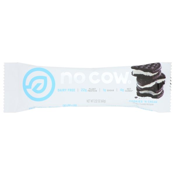 NO COW BAR: Cookies N Cream Protein Bar, 2.12 oz