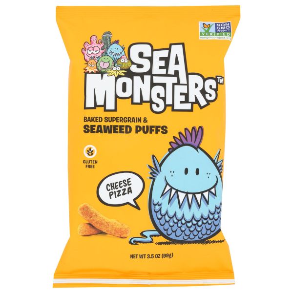 SEA MONSTERS: Seaweed Puff Cheese Pizza, 3.5 oz