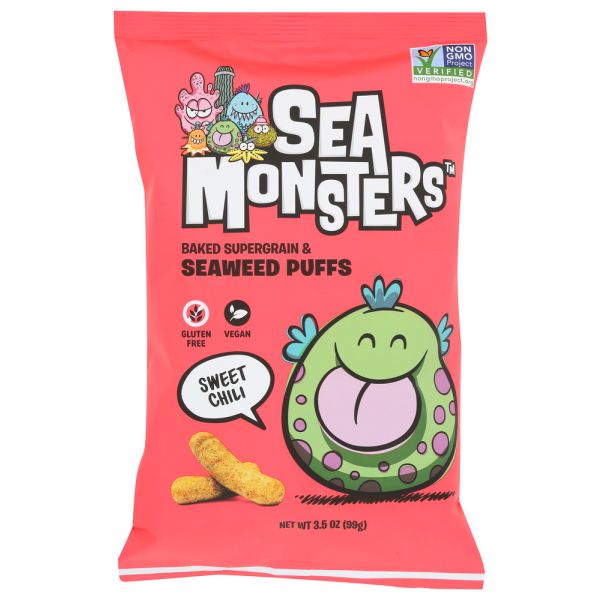 SEA MONSTERS: Seaweed Puff Sweet Chili, 3.5 oz