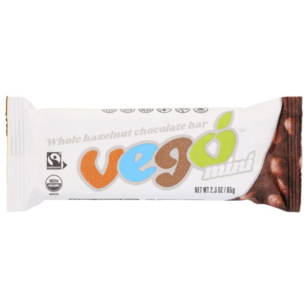 VEGO: Mini Whole Hazelnut Chocolate Bar, 2.3 oz