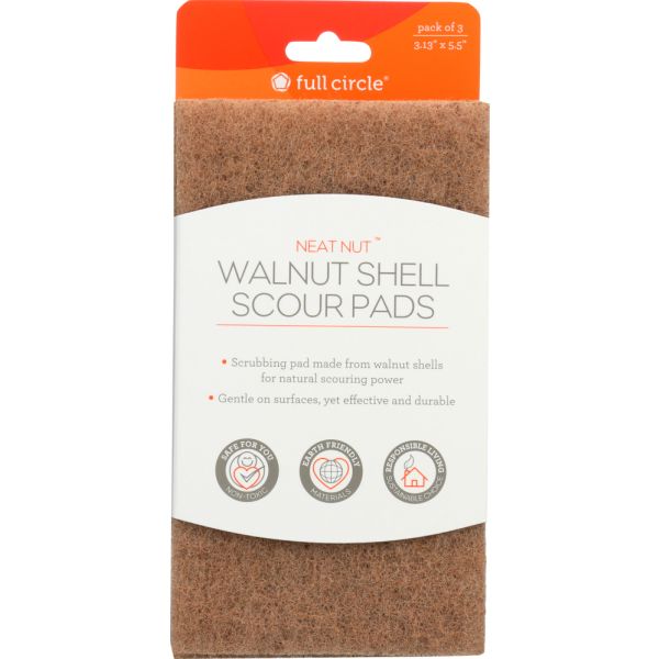 FULL CIRCLE HOME: Neat Nut Walnut Scour Pads, 1 ea