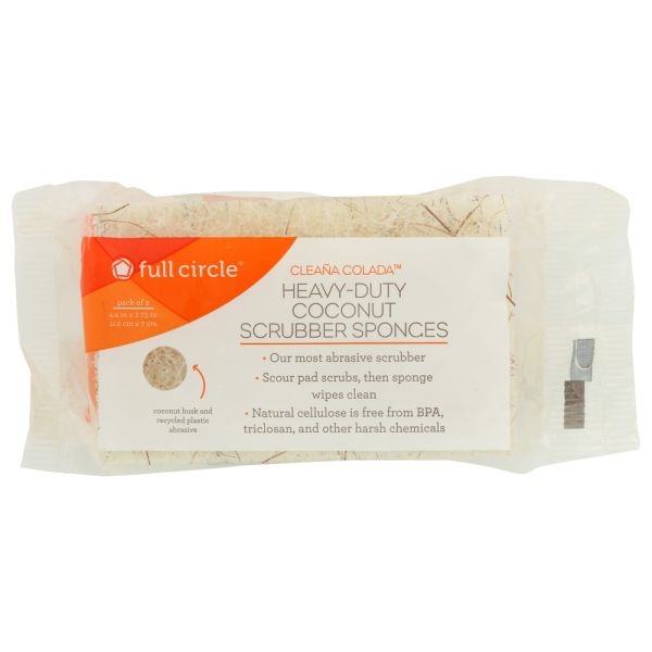 FULL CIRCLE HOME: Coconut Scrubbing Sponges, 2 ea