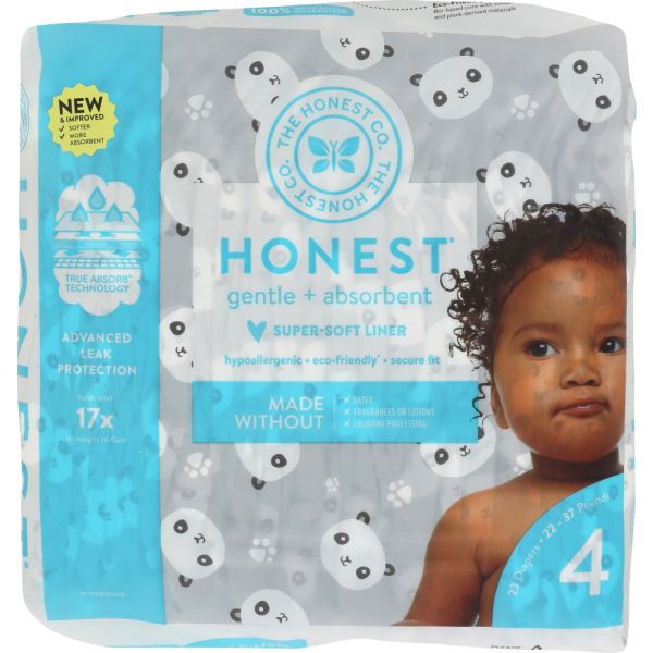 THE HONEST COMPANY: Pandas Diapers Size 4, 23 pk