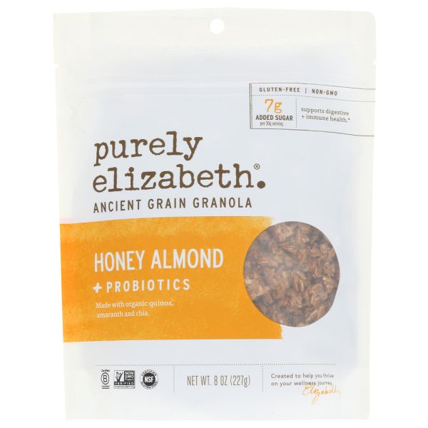 PURELY ELIZABETH: Honey Almond Probiotics Granola, 8 oz