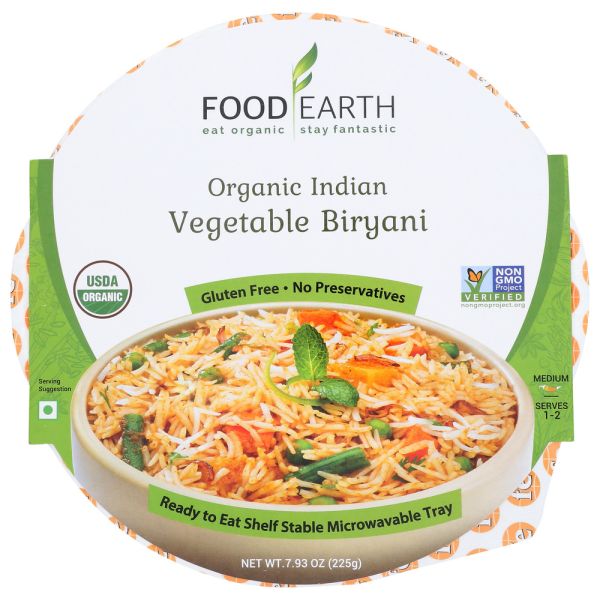 FOOD EARTH: Entree Veg Biryani, 7.93 oz