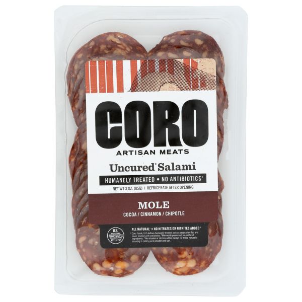 CORO FOODS: Mole Salami Sliced Pack, 3 oz