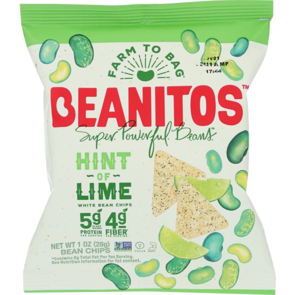 BEANITOS: Lime White Bean Chips, 1 oz