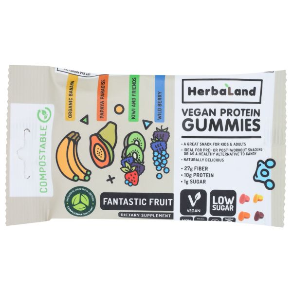 HERBALAND: Fantastic Fruit Vegan Protein Gummies, 50 gm