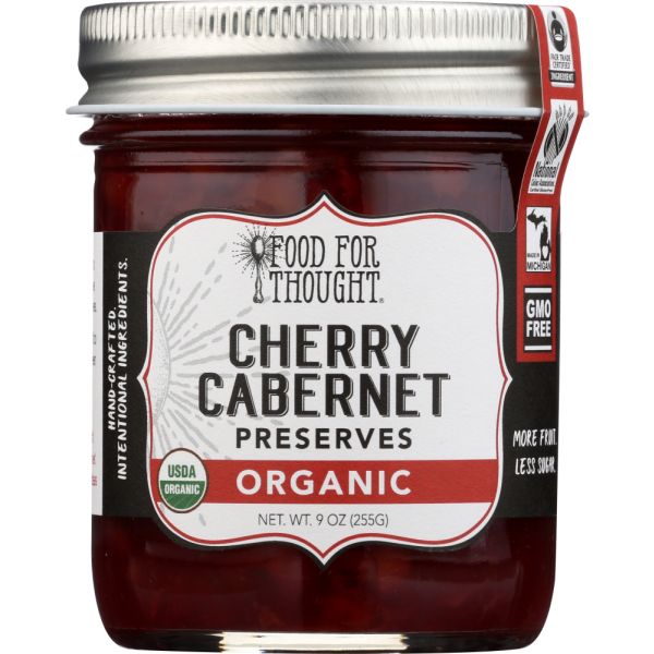 FOOD FOR THOUGHT: Organic Cherry Cabernet Preserves, 9 oz