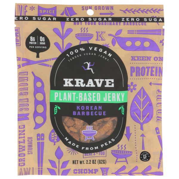 KRAVE: Plant Based Korean Bbq Jerky, 2.2 oz