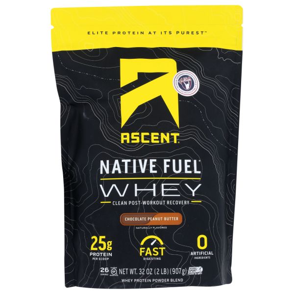 ASCENT: Whey Protn Ntive Choc Pb, 2 lb