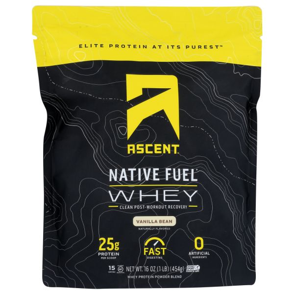 ASCENT: Whey Protein Native Vanil, 1 lb