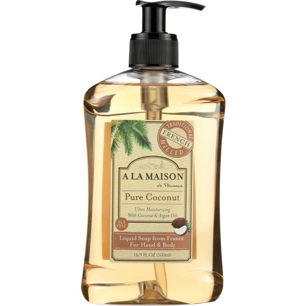 A LA MAISON DE PROVENCE: Hand & Body Liquid Soap Pure Coconut, 16.9 oz