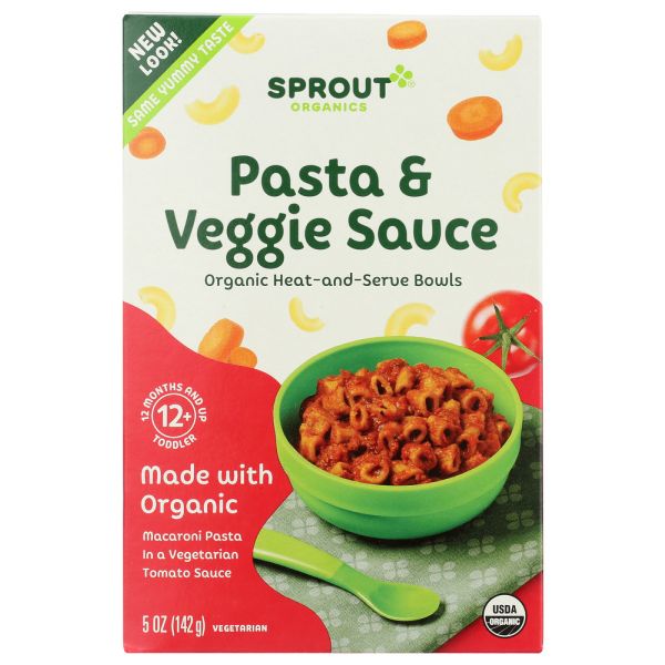 SPROUT: Pasta & Veggie Sauce Toddler Meal, 5 oz