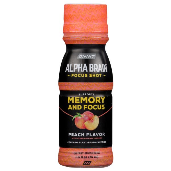 ONNIT: Alpha Brain Focus Shot Peach, 2.5 oz