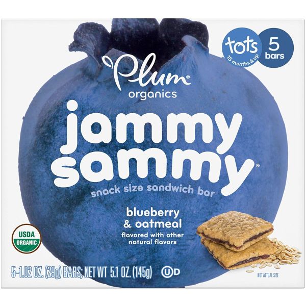 PLUM ORGANICS: Bar Jmy Smy Blbry Otml5pk, 5.1 oz