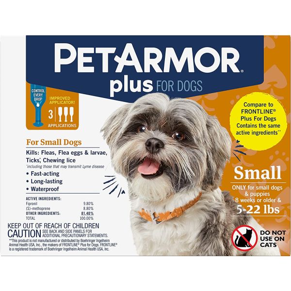 PETARMOR: Drops Petarmor Pl 5-22Lbs, 3 do