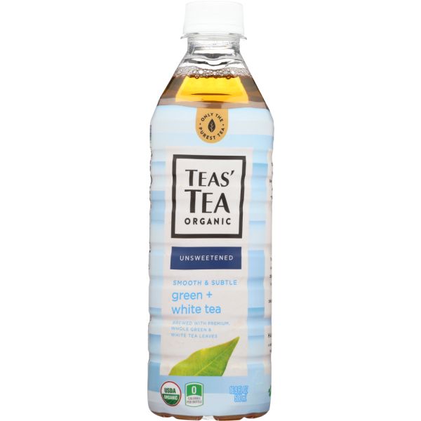 TEAS TEA: Organic Unsweetened Green Plus White Tea, 16.9 fo