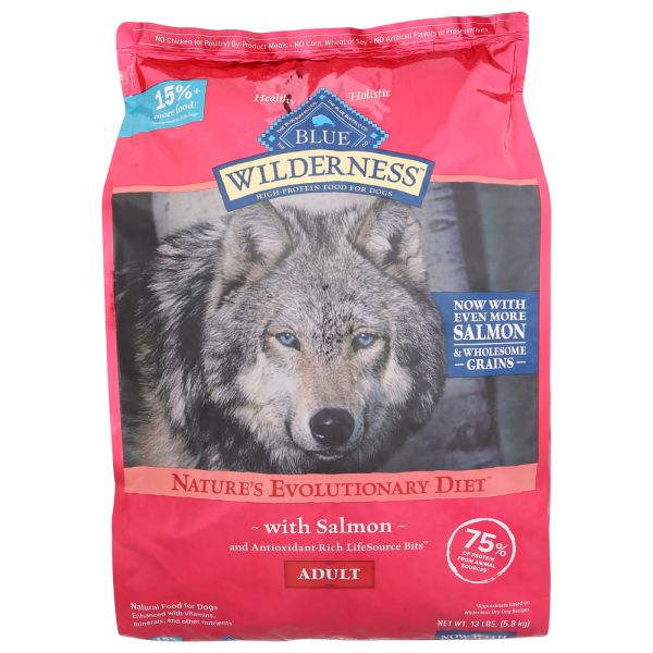 BLUE BUFFALO: Dog Food Adlt Slmn Wldrn, 13 LB