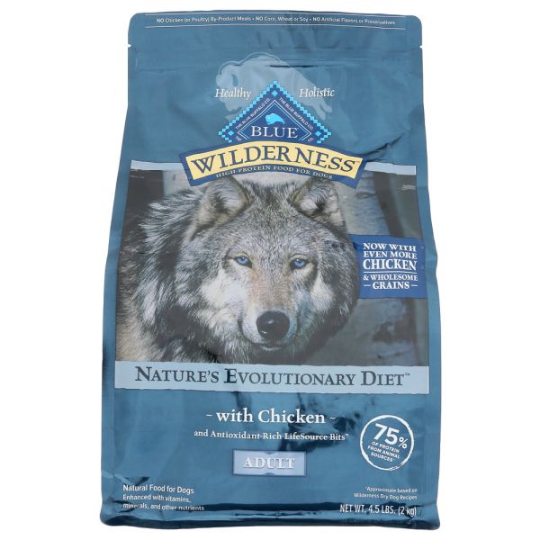 BLUE BUFFALO: Dog Food Wldrnss Adlt Chkn, 4.5 LB