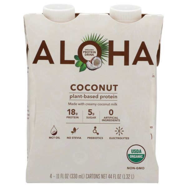 ALOHA: Coconut Protein Drink 4Pk, 44 fo