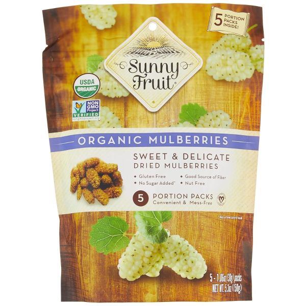SUNNY FRUIT: Organic Dried Mulberries, 8.8 oz