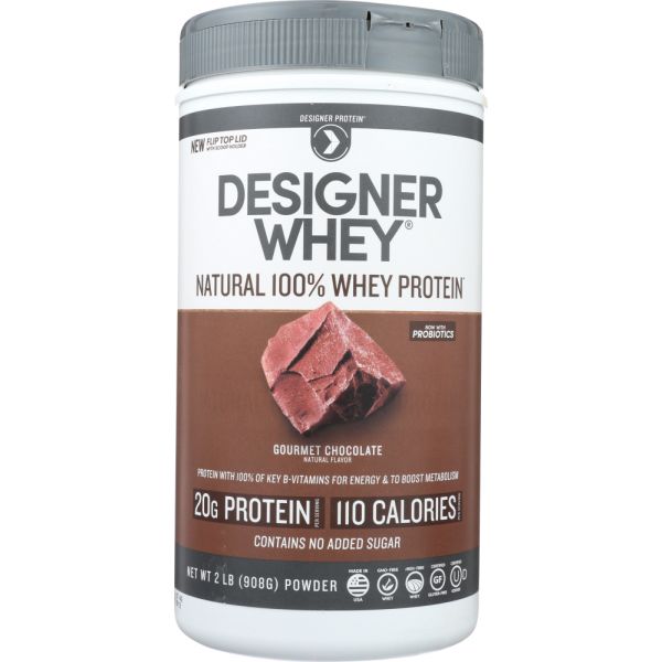 DESIGNER PROTEIN WHEY: 100% Premium Powder Gourmet Chocolate, 2 lb