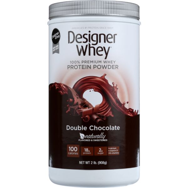 DESIGNER PROTEIN WHEY: Double Chocolate Protein Powder, 2 lb