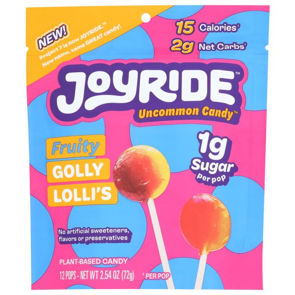 JOYRIDE: Fruity Golly Lollis Candy, 2.54 oz