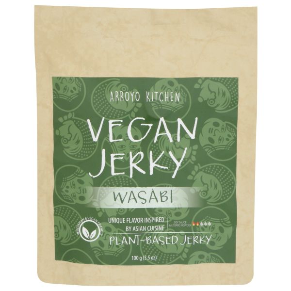 ARROYO KITCHEN: Jerky Plant Based Wasabi, 3.5 OZ