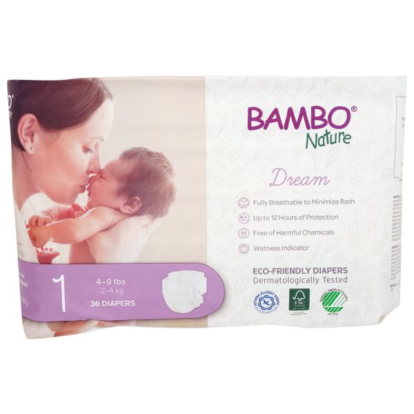 BAMBO NATURE: Diapers Baby Size 1, 36 pk