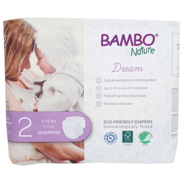 BAMBO NATURE: Diapers Baby Size 2, 32 pk