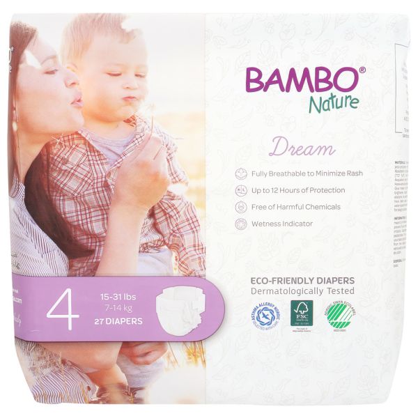 BAMBO NATURE: Diapers Baby Size 4, 27 pk