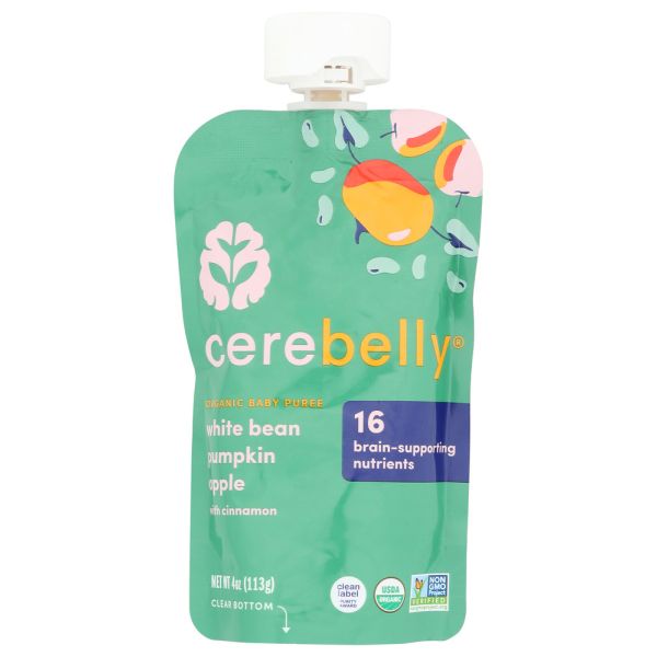 CEREBELLY: White Bean Pumpkin Apple Baby Puree, 4 oz