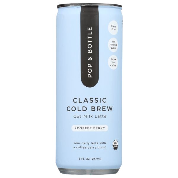 POP AND BOTTLE: Classic Cold Brew Oat Milk Latte, 8 oz