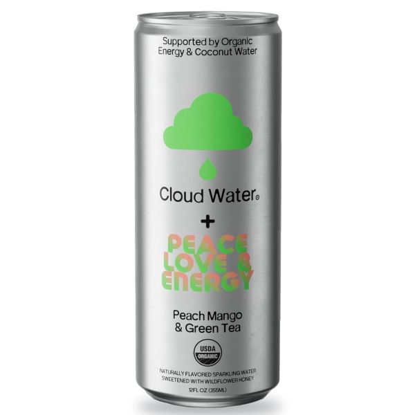 CLOUD WATER IMMUNITY: Energy Drink Peach Mango and Green Tea, 12 fo