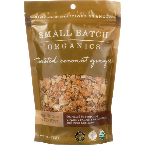 SMALL BATCH ORGANICS: Toasted Coconut Ginger, 12 oz