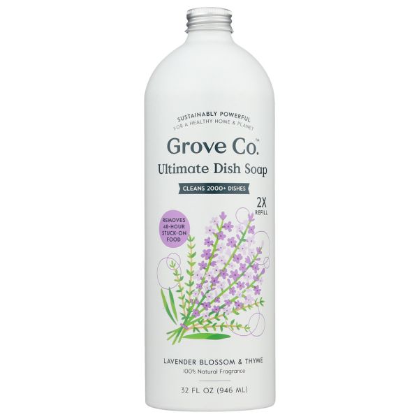 GROVE CO: Ultimate Dish Soap Refill Lavender Thyme 2x, 32 fo