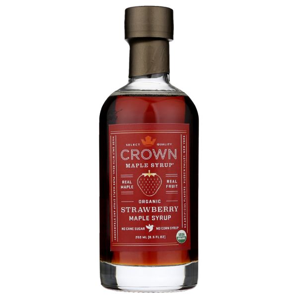 CROWN MAPLE: Organic Strawberry Maple Syrup, 8.5 FO