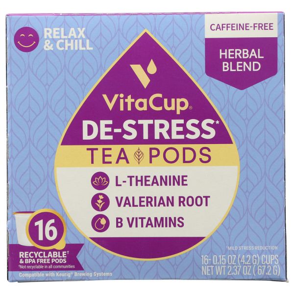 VITACUP: Tea Pods De Stress, 16 ea