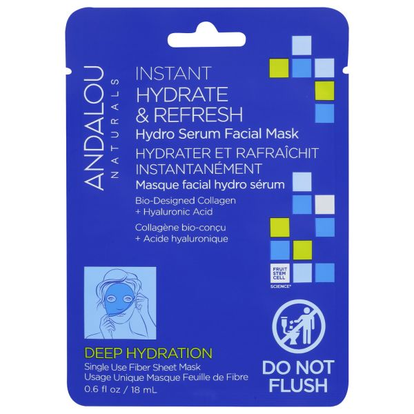 ANDALOU NATURALS: Mask Sheet Hydrating, 0.6 fo