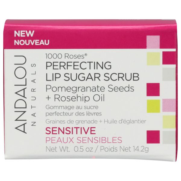 ANDALOU NATURALS: 1000 Roses Perfecting Lip Sugar Scrub, .5 oz