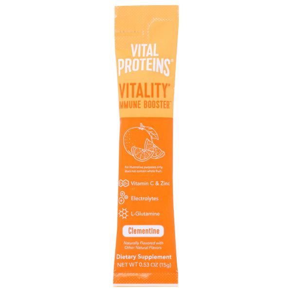 VITAL PROTEINS: Vitality Immune Booster Clementine, 15 gm