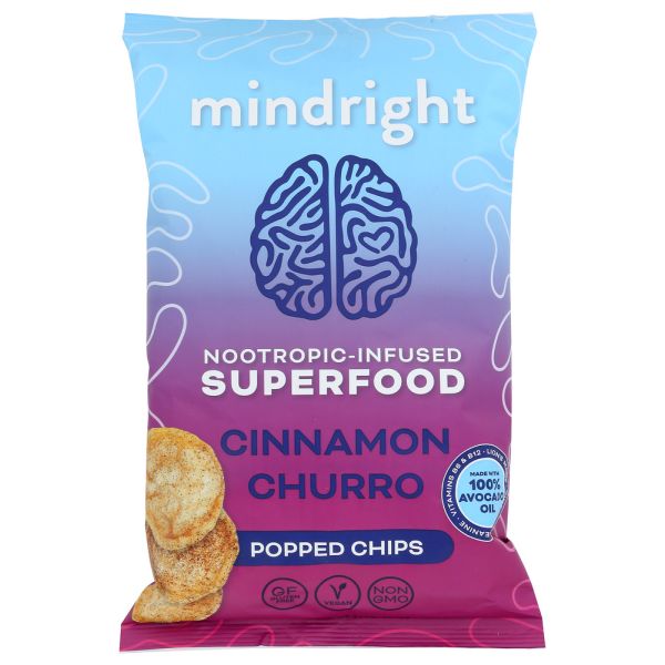 MINDRIGHT: Cinnamon Churro Popped Chips, 4 oz