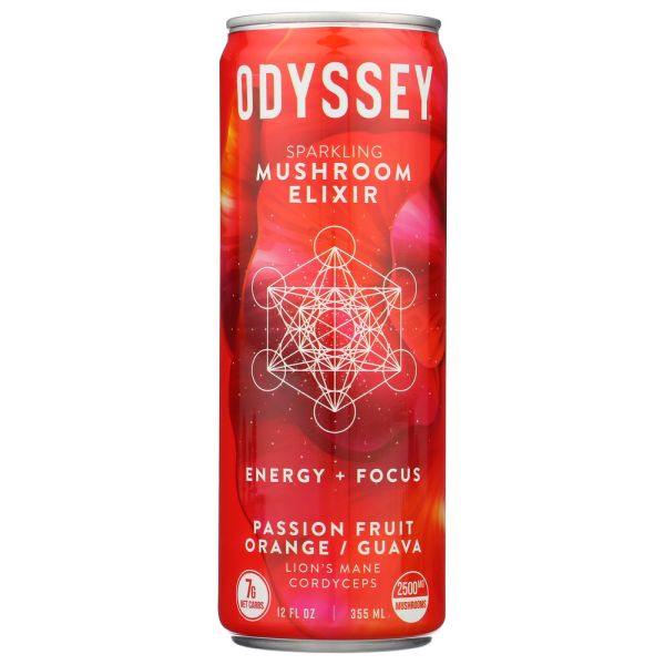 ODYSSEY ELIXIR: Energy Plus Focus Passion Fruit Orange Guava, 12 fo