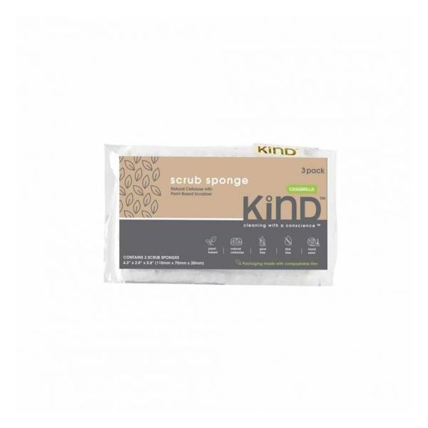 KIND: Sponge Scrub Plant Based, 3 ea