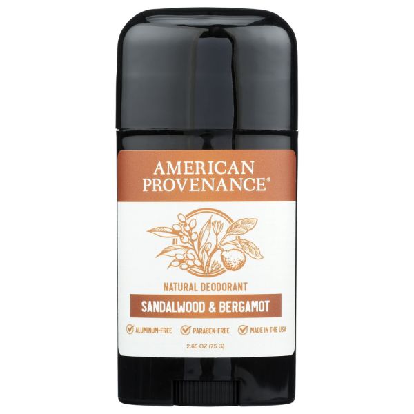 AMERICAN PROVENANCE: Sandalwood and Bergamot Deodorant, 2.65 oz