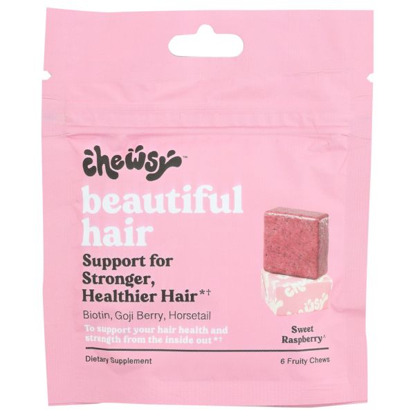 CHEWSY: Beautiful Hair Chew Raspberry, 6 pc